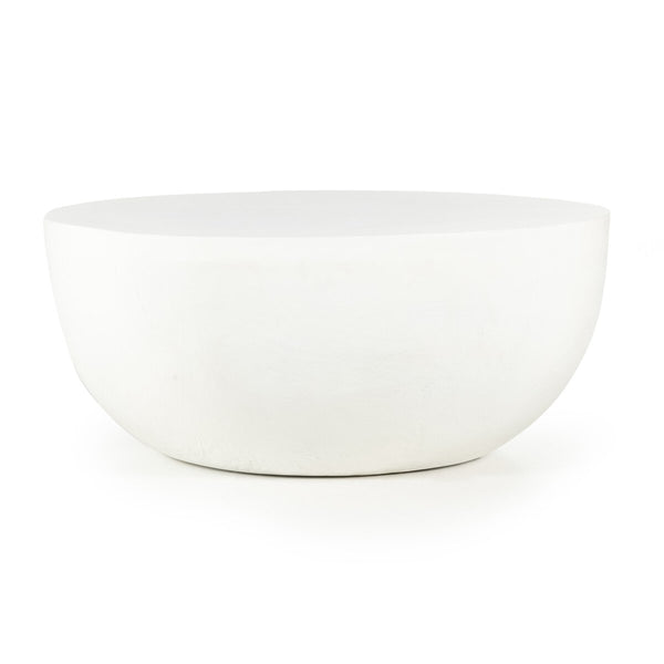 Basil Outdoor Round Coffee Table Matte White 48"