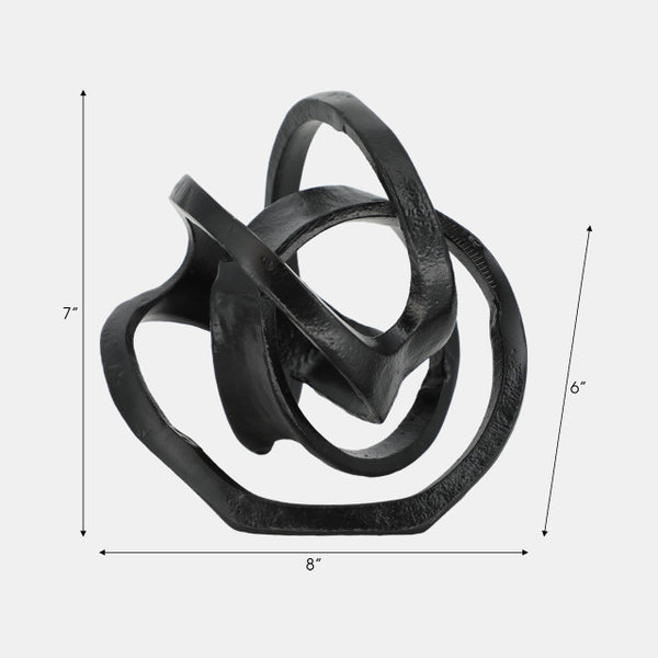 Aluminum Knot Sculpture 7" Black