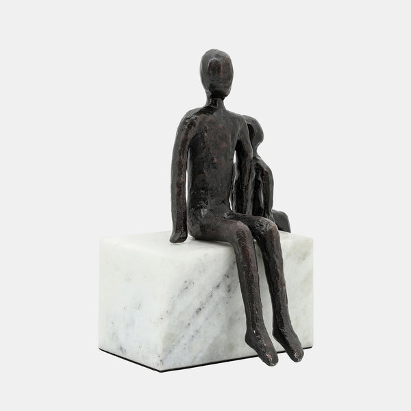 Dad & Son Sitting Sculpture