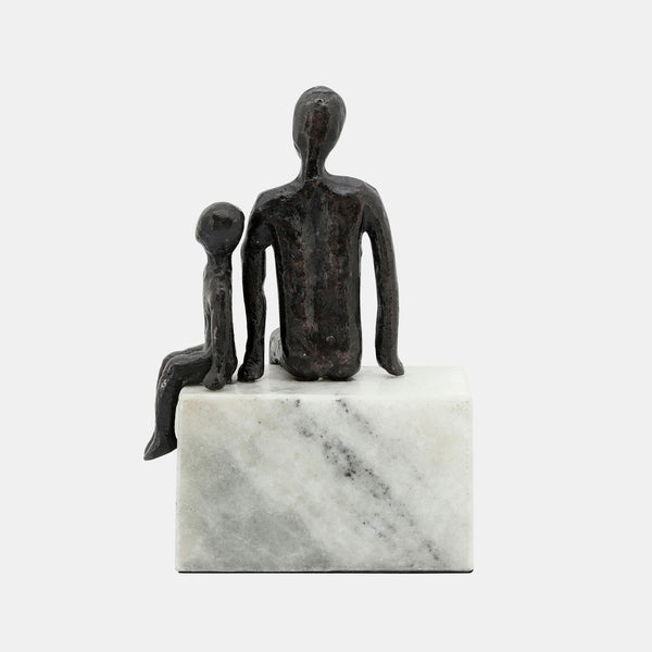 Dad & Son Sitting Sculpture