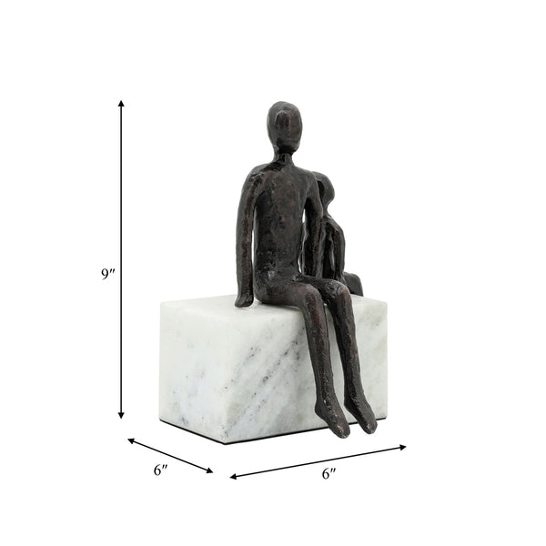 Dad & Son Sitting Sculpture