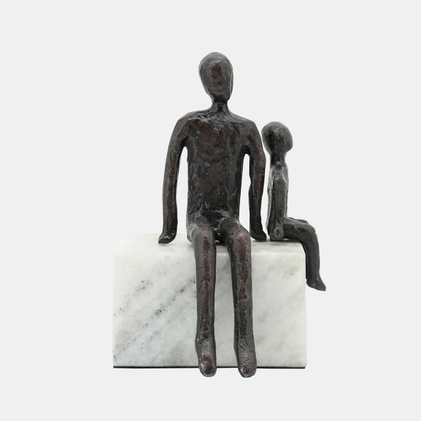 Dad & Son Sitting Sculpture