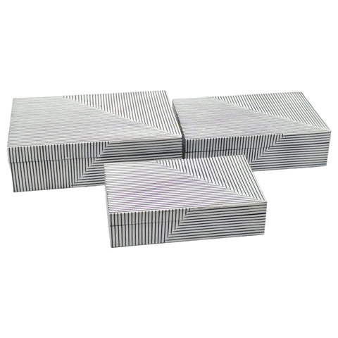 Pinstripe Boxes, Black/white