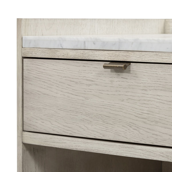 Viggo Nightstand Vintage  Oak White Marble