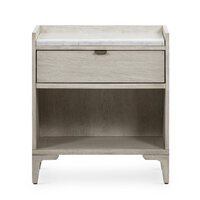 Viggo Nightstand Vintage  Oak White Marble