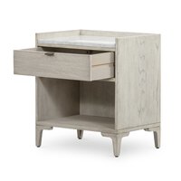 Viggo Nightstand Vintage  Oak White Marble