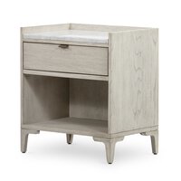 Viggo Nightstand Vintage  Oak White Marble