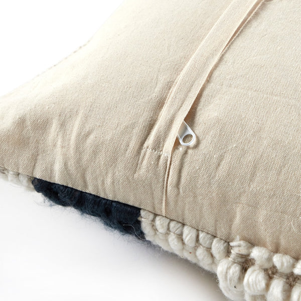 Textured Stripe Pillow Navy, Natural