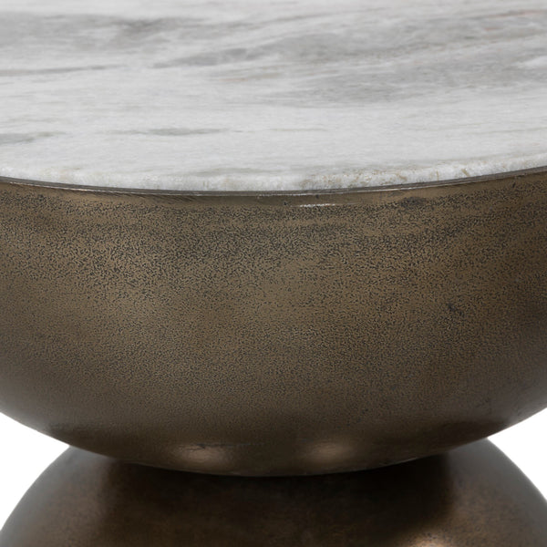 Corbett End Table Creamy Taupe Marble