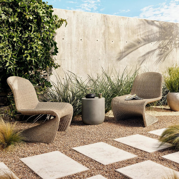 Ivan Round End Table Grey Concrete