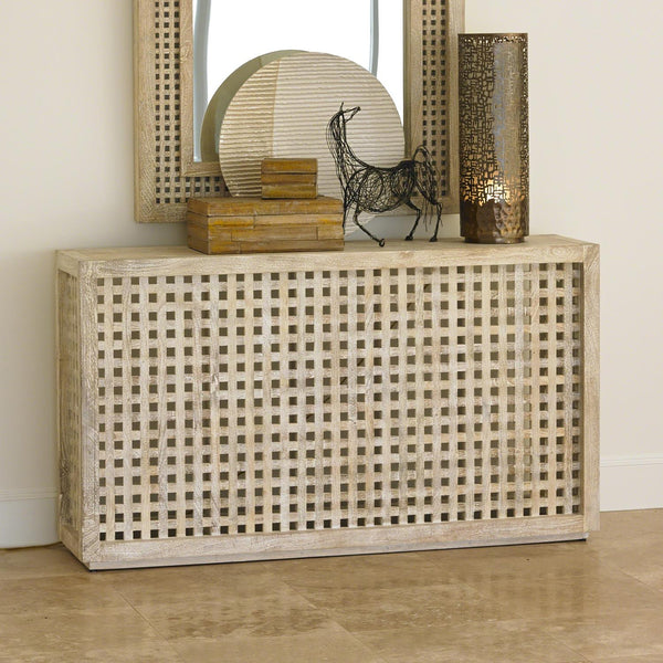 Driftwood Lattice Console