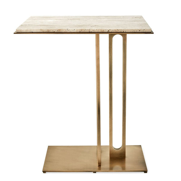 Cantilever Accent Table - Travertine