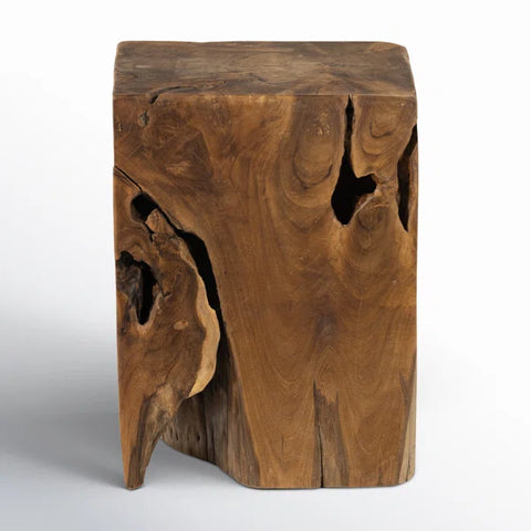 Teak Square Stool Aged Natural Teak
