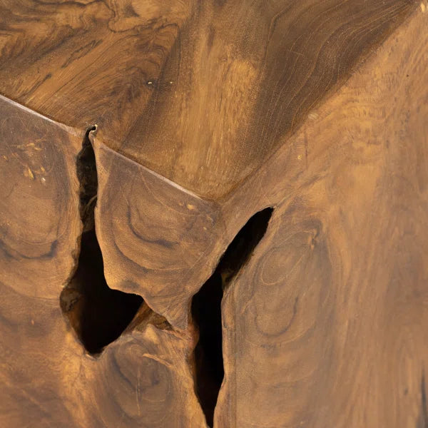 Teak Square Stool Aged Natural Teak