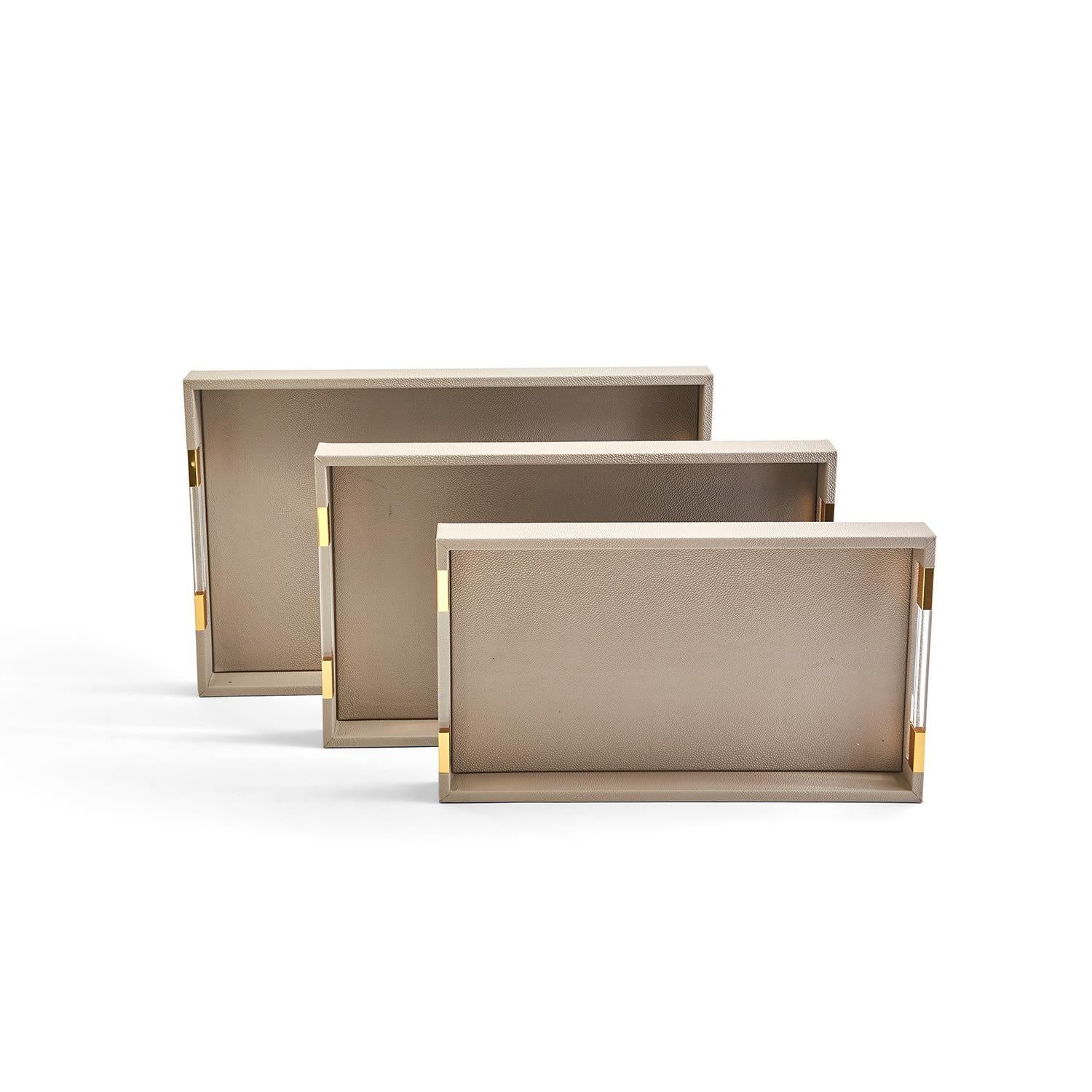 TAUPE RECTANGLE TRAY S