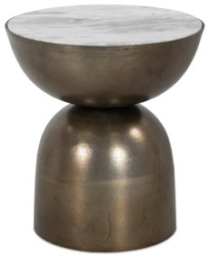 Corbett End Table Creamy Taupe Marble
