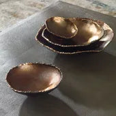 Lucky Coins Indoor-Outdoor Metal Wall Decor, Brass, S/4