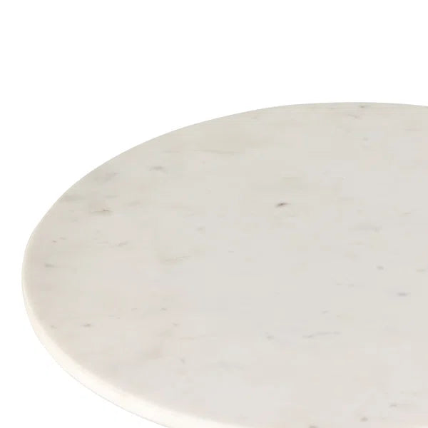 Neda End Table Polished White Marble