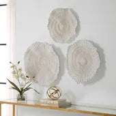 Ocean Gems Indoor-Outdoor Wall Decor, Natural, S/3