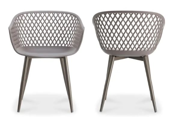 PIAZZA OUTDOOR CHAIR GREY-SET OF TWO