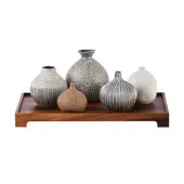Nestling Vases - Coffee, S/5 Plus Tray