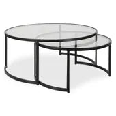 Rhea Nesting Coffee Tables, Black, S/2
