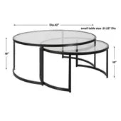 Rhea Nesting Coffee Tables, Black, S/2