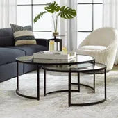 Rhea Nesting Coffee Tables, Black, S/2