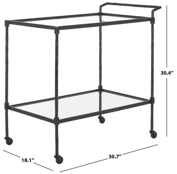 Isabellina Metal And Glass Bar Cart
