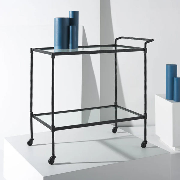 Isabellina Metal And Glass Bar Cart