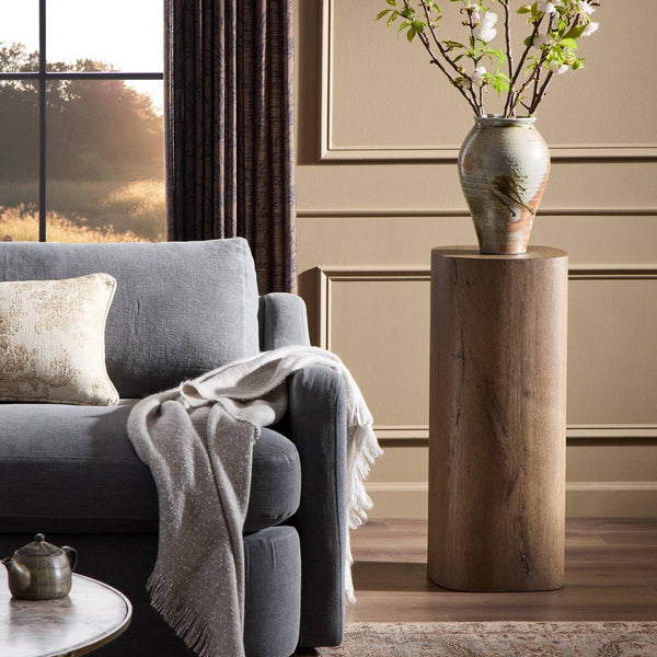 Tycho Pedestal Brown Oak Veneer Short