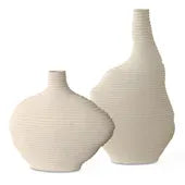 Duostacked Vases, White, S/2