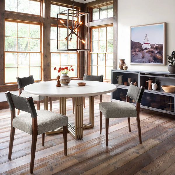 Mia Round Dining Table - Parchment White