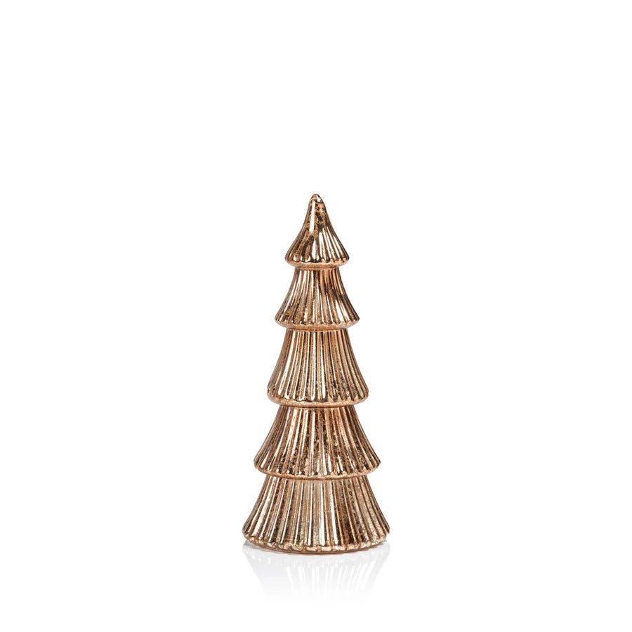 LED Ribbed Antique Tree Rose Gold M