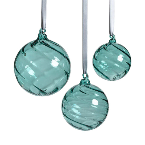 Winter Blue Glass Ornament 4¨