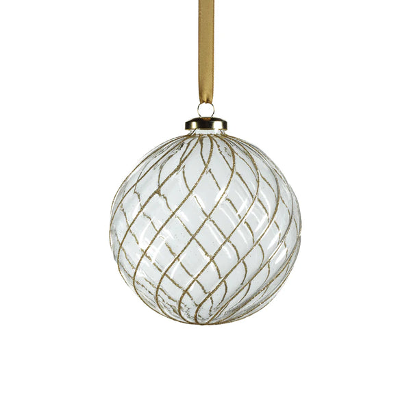 Swirl Glitter Ball Ornament