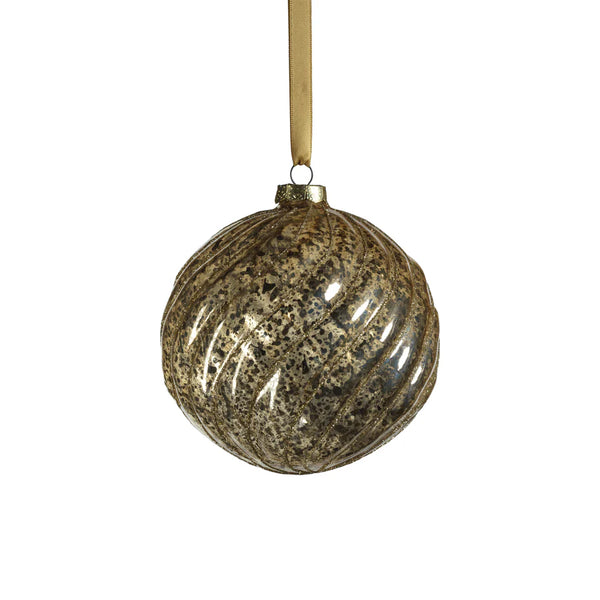 Antique Swirl with Glitter Glass Ball Ornament