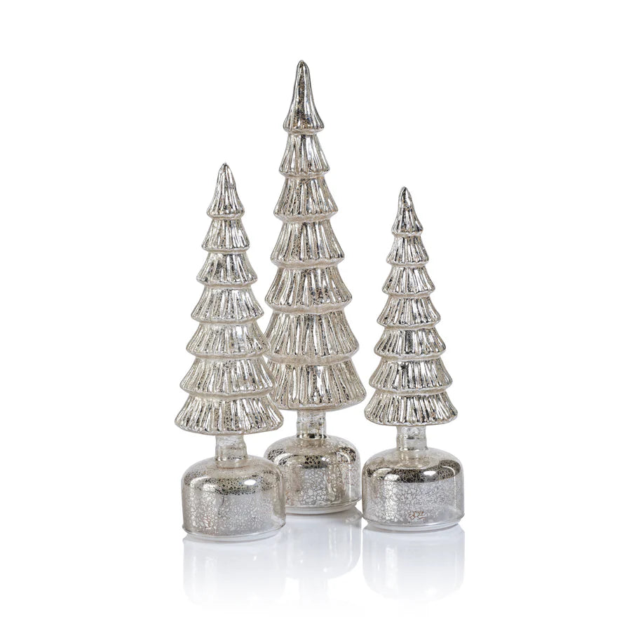 Alpine Rotating LED Tree Antique Silver Lrg