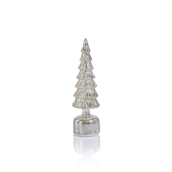 Alpine Rotating LED Tree Antique Silver Lrg