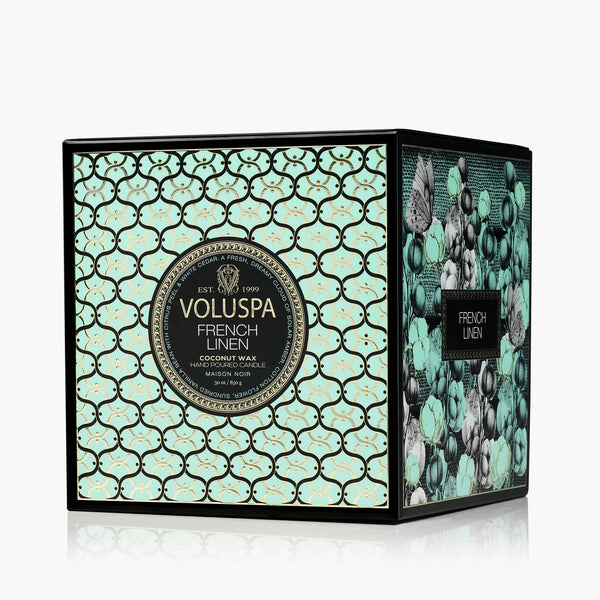 French Linen Candle Boxed Luxe