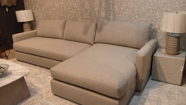 Allure Bench Seat Right  Chaise Sectional  Dove