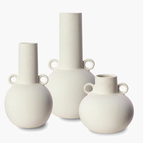 Acanceh Vase White Matte S/3
