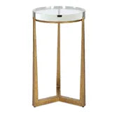 Midas Round Accent Table, Gold