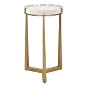 Midas Round Accent Table, Gold