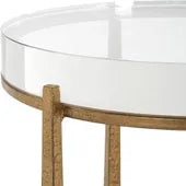 Midas Round Accent Table, Gold
