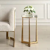 Midas Round Accent Table, Gold