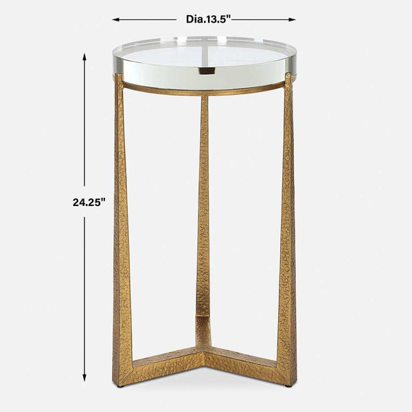 Midas Round Accent Table, Gold