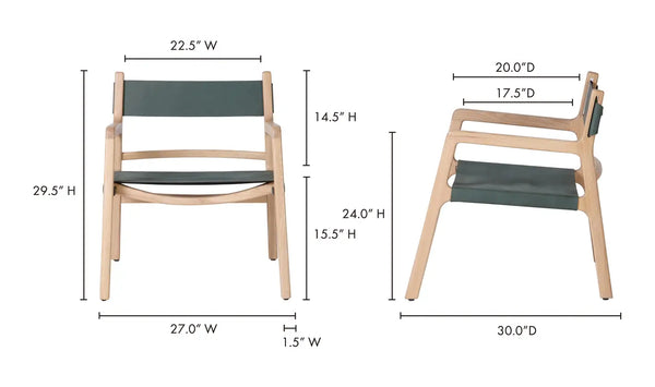 Kolding Chair Seagrass Green Leather