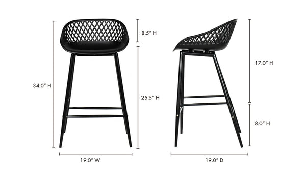 Piazza Outdoor Counter Stool Black