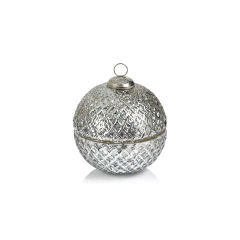 Silver Ornament Candle 5"